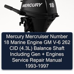 1993-1997 Mercury Mercruiser Number 18 Marine Engine GM V-6 262 CID (4.3l) Balance Shaft Including Gen Engines Service Repair Workshop Manual PDF
