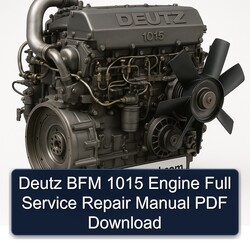 Deutz 1015 BFM Engine Service Repair Workshop Manual PDF