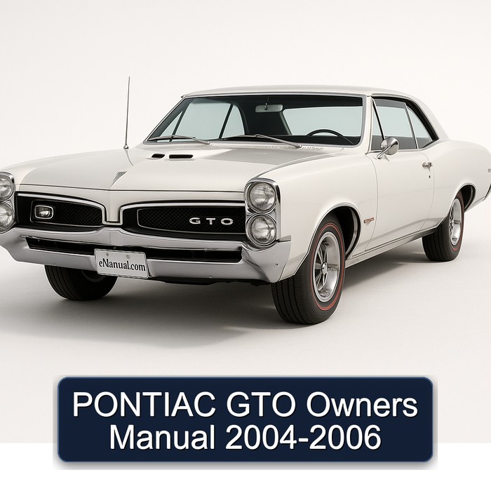 2004-2006 Pontiac GTO Owners Owner's Manual PDF