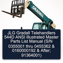 JLG Gradall Telehandlers 544D Ansi Illustrated Master (s/n 0355001 Thru 0455362 0160000192 After; 91364001) Parts Catalog PDF