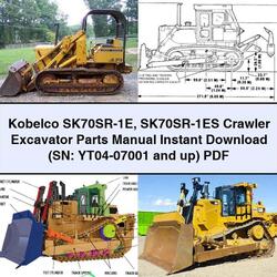 Kobelco Sk70sr-1e Sk70sr-1es Crawler Excavator Parts (sn: YT04-07001 Up) Catalog PDF