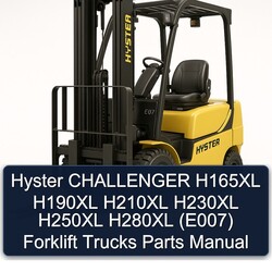 Hyster Challenger H165XL H190XL H210XL H230XL H250XL H280XL (E007) Forklift Trucks Parts Catalog PDF