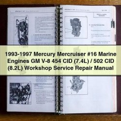 1993-1997 Mercury Mercruiser 16 Marine Engines GM V-8 454 CID (7.4l)/502 (8.2l) 7.4L 8.2L Service Repair Workshop Manual PDF
