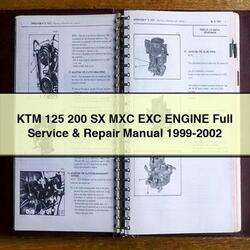 1999-2002 KTM 125 200 SX MXC EXC Engine Service Repair Workshop Manual PDF