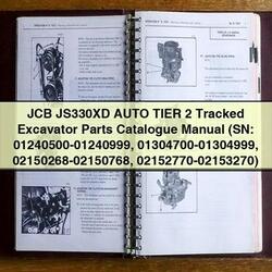 Catálogo de Piezas y Manual de la Excavadora de Cadenas JCB JS330XD Auto Tier 2 (SN: 01240500-01240999, 01304700-01304999, 02150268-02150768, 02152770-02153270)