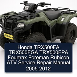 2005-2012 Honda TRX500FA TRX500FGA TRX500FPA Fourtrax Foreman Rubicon ATV Service Repair Workshop Manual PDF