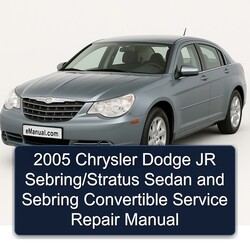 2005 Chrysler Sebring Dodge JR /stratus Sedan Convertible Service Repair Workshop Manual PDF