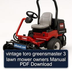 Vintage Toro Greensmaster 3 Lawn Mower Owners Owner's Manual PDF