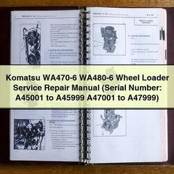Komatsu WA470-6 WA480-6 Wheel Loader (serial Number: A45001 A45999 A47001 A47999) Service Repair Workshop Manual PDF