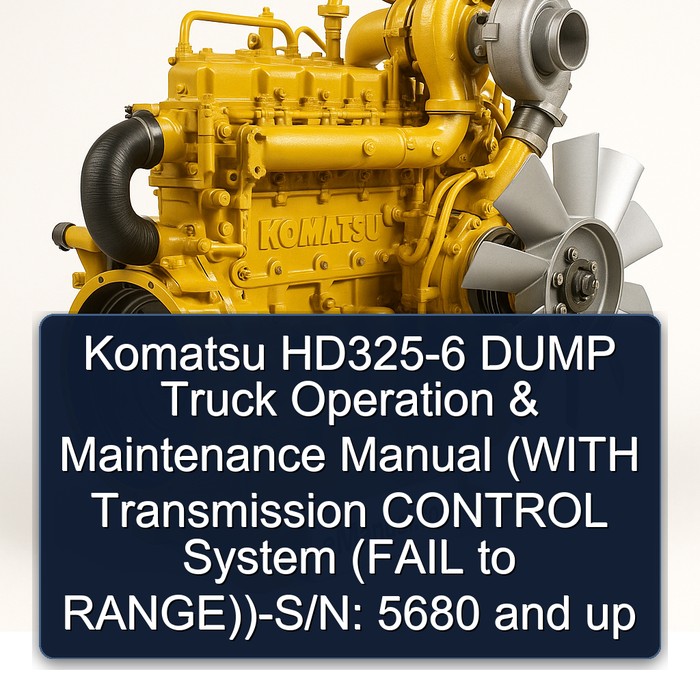 Komatsu 14 3 HD325-6 Dump Truck Operation ( Transmission Control System (fail Range))-s/n: 5680 Up Service Repair Workshop Manual PDF