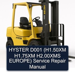 Hyster D001 (h1.50xm H1.75xm H2.00xms Europe) Service Repair Workshop Manual PDF