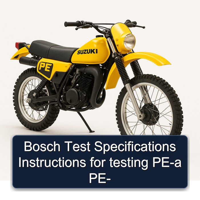 Suzuki PE Series Bosch Test Testing Pe- Service Repair Workshop Manual PDF