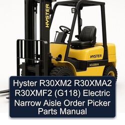 Manual de Piezas de Elevador de Carretilla Transpaleta Eléctrico Hyster R30XM2, R30XMA2, R30XMF2 (G118)