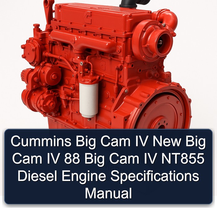 Cummins NT Series Big Cam IV New 88 NT855 Diesel Engine Specifications Service Repair Workshop Manual PDF