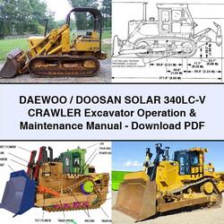 DAEWO/DOOSAN SOLAR 340LC-V Raupenbagger Betrieb & Wartungshandbuch - PDF