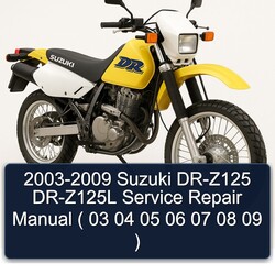 2003-2009 Suzuki DR Series DR-Z125 DR-Z125L ( 03 04 05 06 07 08 09 ) Service Repair Workshop Manual PDF
