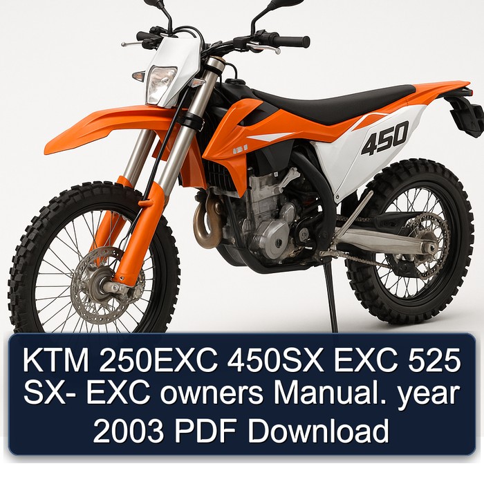 2003 KTM 525 250EXC 450SX EXC Sx- Owners . Year Owner's Manual PDF