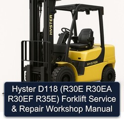 Hyster D118 (r30e R30EA R30EF R35e) Forklift Service Repair Workshop Manual PDF
