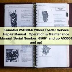 Komatsu WA380-6 Wheel Loader Operation (serial Number: 65001 Up A53001 Up) Service Repair Workshop Manual PDF