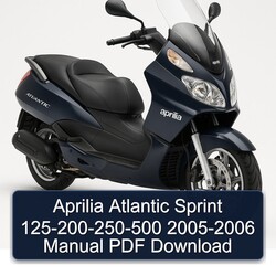 2005-2006 Aprilia Atlantic Sprint 125-200-250-500 Service Repair Workshop Manual PDF