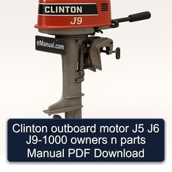 Clinton Outboard Motor J5 J6 J9-1000 Owners N Parts Catalog PDF