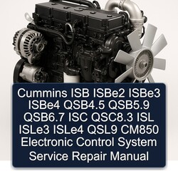 Cummins ISB / Isbe QSB Series Isbe2 Isbe3 Isbe4 Qsb4.5 Qsb5.9 Qsb6.7 ISC Qsc8.3 ISLe3 Isle4 QSL9 CM850 Electronic Service Repair Workshop Manual PDF