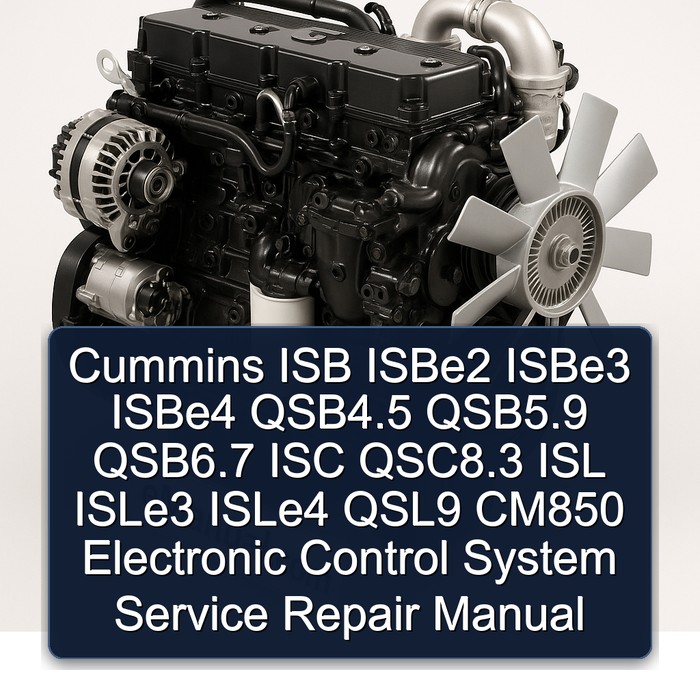 Cummins ISB / Isbe QSB Series Isbe2 Isbe3 Isbe4 Qsb4.5 Qsb5.9 Qsb6.7 ISC Qsc8.3 ISLe3 Isle4 QSL9 CM850 Electronic Service Repair Workshop Manual PDF