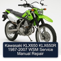 1987-2007 Kawasaki KLX Series KLX650 KLX650R - WSM Service Repair Workshop Manual PDF