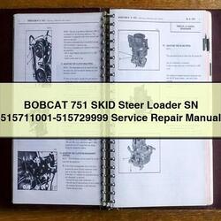 Bobcat 751 Skid Steer Loader SN 515711001-515729999 Service Repair Workshop Manual PDF