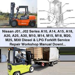 Nissan J01, J02 Series A10, A14, A15, A18, A20, A25, A30, M10, M14, M15, M18, M20, M25, M30 Diesel LPG Forklift Service Repair Workshop Manual PDF
