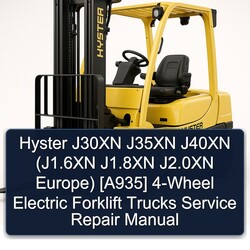 Hyster J30XN J35XN J40XN (j1.6xn J1.8xn J2.0xn Europe) [a935] 4-WHEEL Electric Forklift Trucks Service Repair Workshop Manual PDF