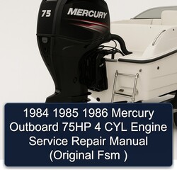 1986 Mercury Outboard 75HP 4 Cyl Engine (original Fsm ) Service Repair Workshop Manual PDF