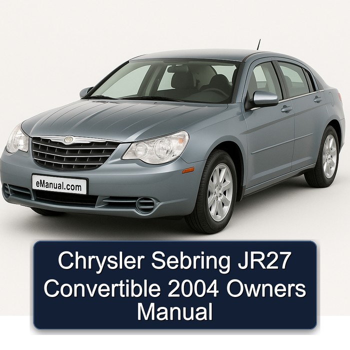 2004 Chrysler Sebring JR27 Convertible Owners Owner's Manual PDF