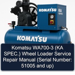 Komatsu WA700-3 (ka Spec.) Wheel Loader (serial Number: 51005 Up) Service Repair Workshop Manual PDF