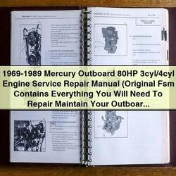 1969-1989 Mercury Outboard 80HP 3cyl/4cyl Engine (original Fsm ) Service Repair Workshop Manual PDF