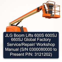 JLG Boom Lifts 600S 600SJ 660SJ Global / (s/n 0300080000 Present P/n: 3121202) Service Repair Workshop Manual PDF