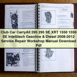 2008-2012 Club Car Carryall 295 SE XRT 1550 Intellitach Gasoline Diesel Service Repair Workshop Manual PDF