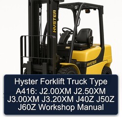 Hyster Forklift Truck Type A416: J2.00xm J2.50xm J3.00xm J3.20xm J40Z J50Z J60Z Service Repair Workshop Manual PDF
