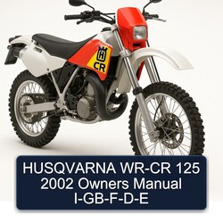 2002 Husqvarna CR Models WR-CR 125 Owners I-gb-f-d-e Owner's Manual PDF