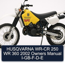 2002 Husqvarna WR Models WR-CR 250 360 Owners I-gb-f-d-e Owner's Manual PDF