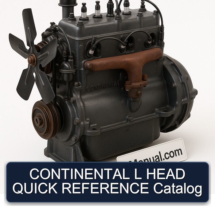 Continental L Head Quick Reference Catalog Service Repair Workshop Manual PDF