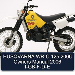 2006 Husqvarna WR Models WR-C 125 Owners I-gb-f-d-e Owner's Manual PDF