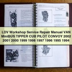 1994-2002 LDV VAN Minibus Tipper CUB Pilot Convoy Service Repair Workshop Manual PDF