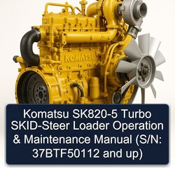 Komatsu SK820-5 Turbo SKID-STEER Loader Operation (s/n: 37btf50112 Up) Service Repair Workshop Manual PDF