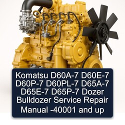 Komatsu D60A-7 D60E-7 D60P-7 D60PL-7 D65A-7 D65E-7 D65P-7 Dozer Bulldozer -40001 Up Service Repair Workshop Manual PDF