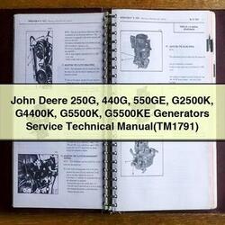 John Deere 250G 440G 550GE G2500K G4400K G5500K G5500KE Generators (TM1791) Service Repair Workshop Manual PDF