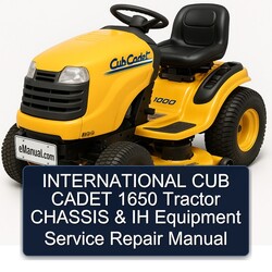 International CUB Cadet 1650 Tractor Chassis IH Equipment Service Repair Workshop Manual PDF