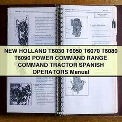 New Holland T6030 T6050 T6070 T6080 T6090 Power Command Range Tractor Spanish Operators Operator's Manual PDF