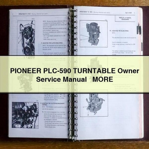 Ossa Pioneer Models PLC-590 Turntable Owner More Service Repair Workshop Manual PDF