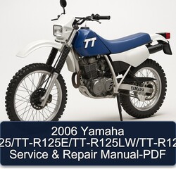 2006 Yamaha TT-R125/TT-R125E/TT-R125LW/TT-R125LWE Manual de servicio y reparación-PDF 